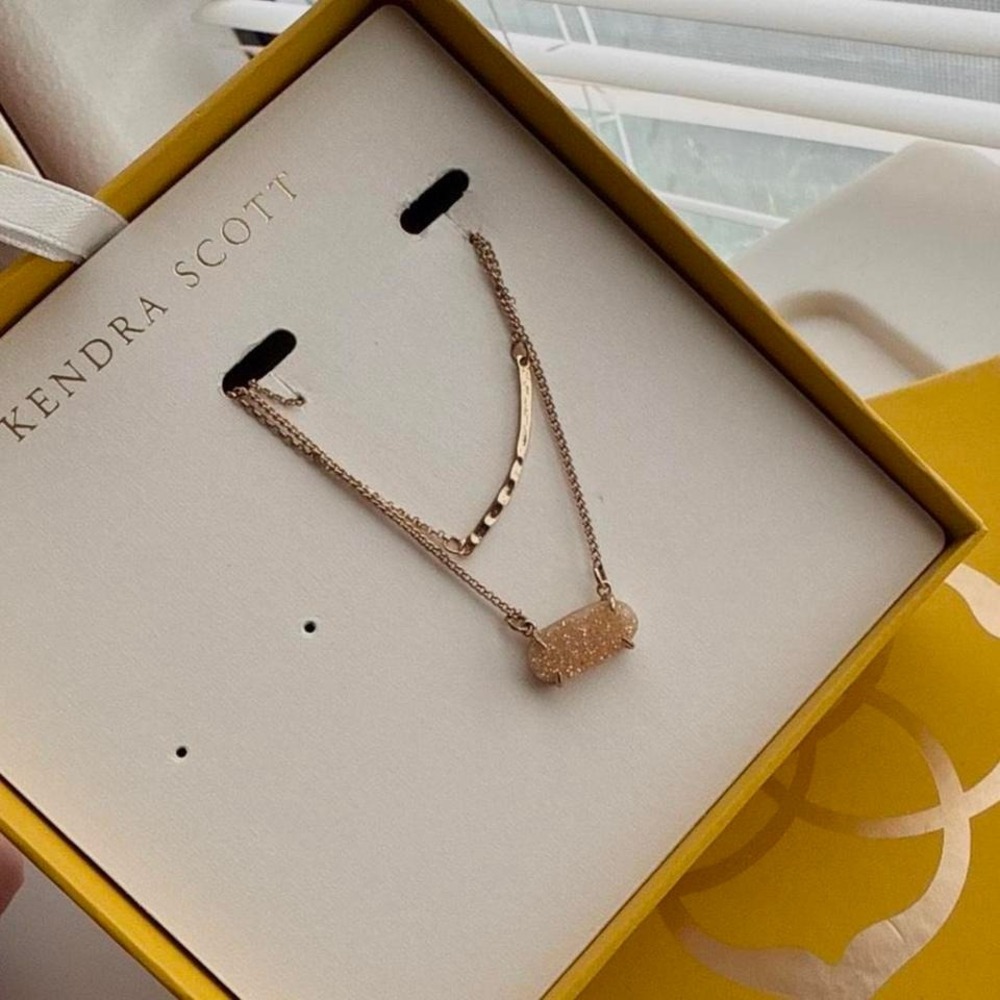 New Kendra Scott Gold Druzy Ever Pendant Necklace